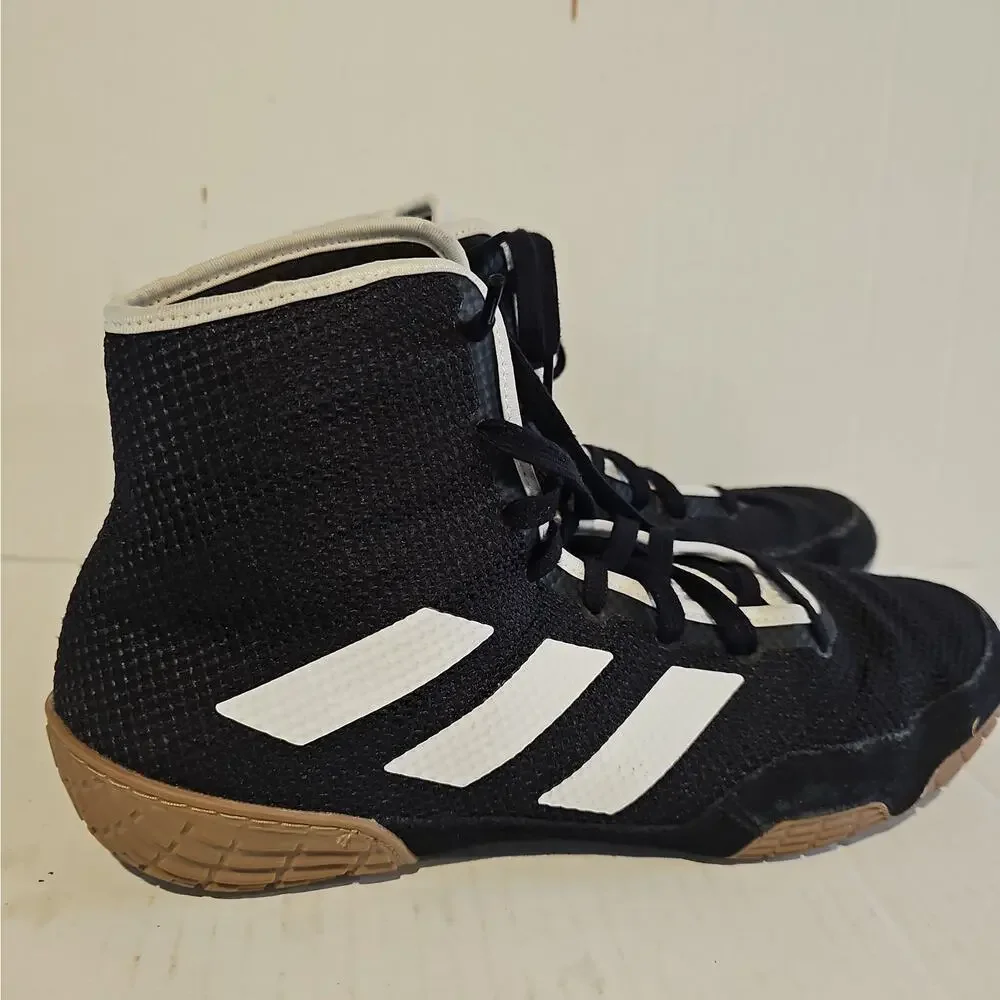 Adidas Wrestling Shoes Mens 10.5 Black High Top Sneakers Athletic Gym FZ5388